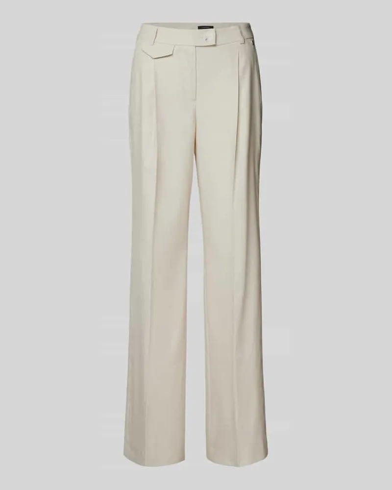 COMMA Wide Leg Stoffhose aus Leinen-Mix Sand