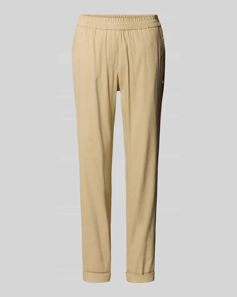 Marc Cain Regular Fit Hose mit elastischem Bund Sand