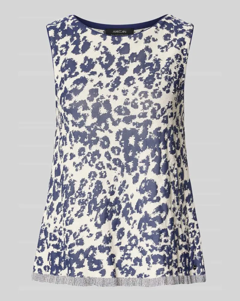 Marc Cain Stricktop aus Viskose-Mix mit Rundhalsausschnitt Offwhite