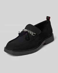 HUGO BOSS Tassel-Loafer mit Label-Detail Modell 'Iker Black