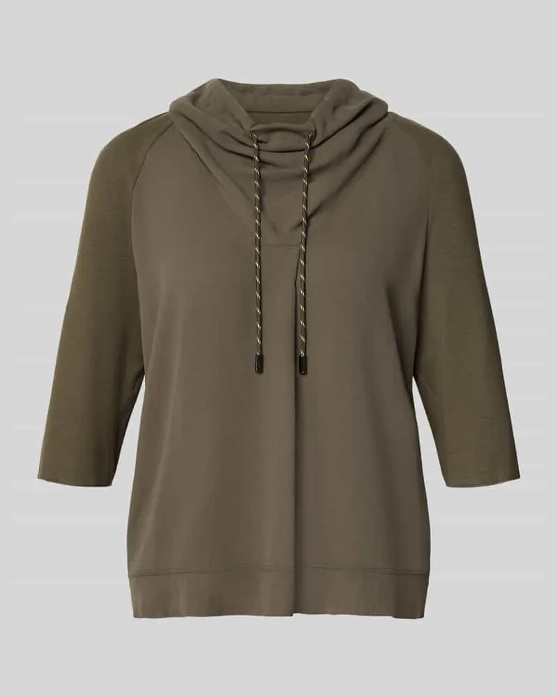 Marc Cain Sweatshirt mit Tunnelzug Khaki