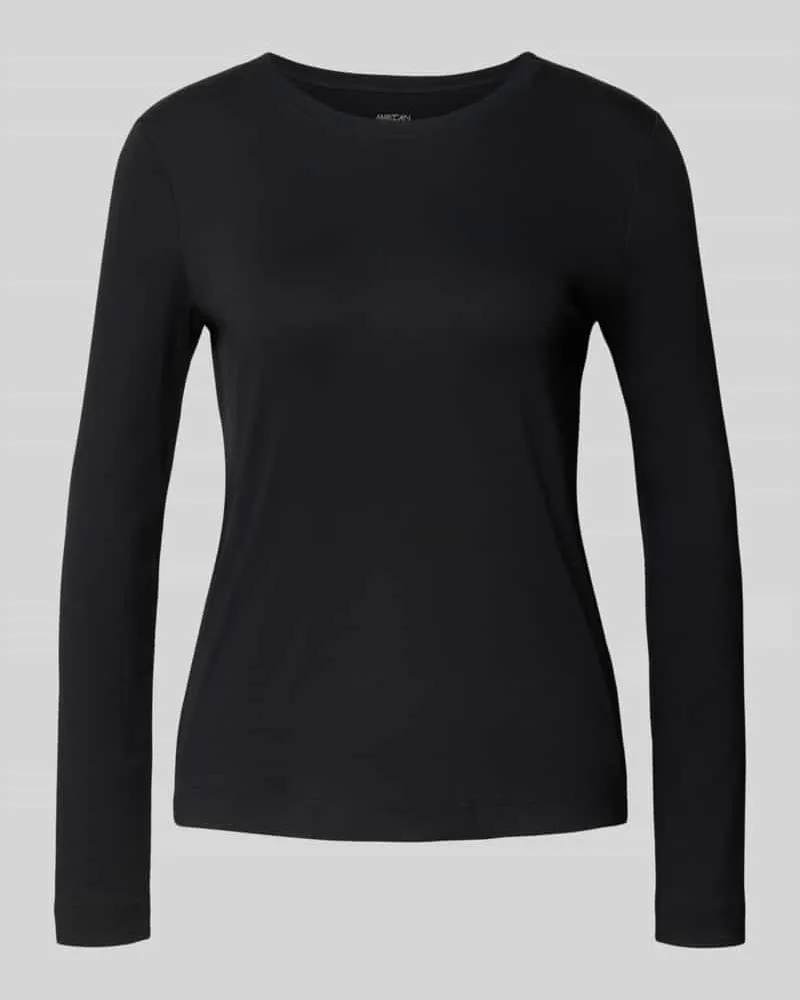 Marc Cain Longsleeve mit geripptem Rundhalsausschnitt Black