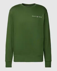 Gant Sweatshirt mit Label-Print Oliv