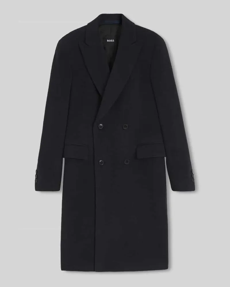 HUGO BOSS Slim Fit Mantel aus Alpaka-Mix Modell 'Hyde-DB-Peak Marine