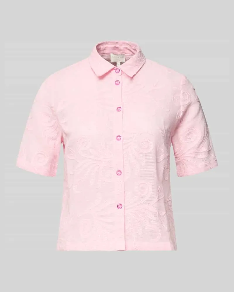 Milano Italy Regular Fit Bluse mit Stitchings Rosa
