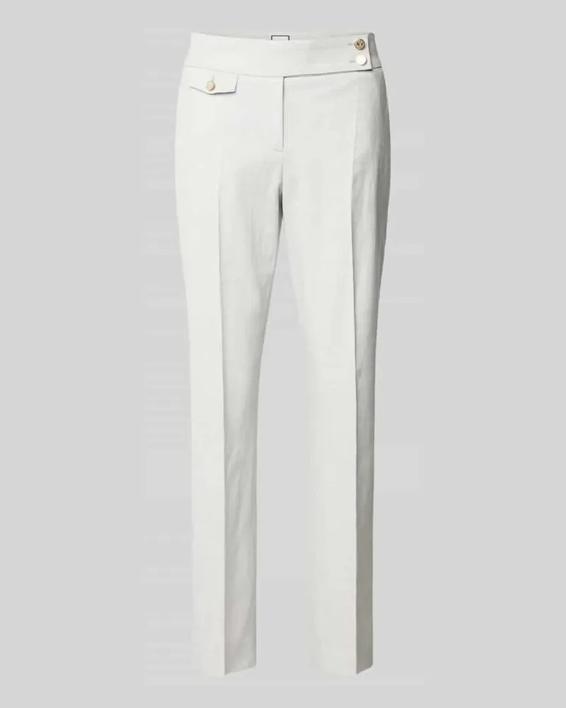 SEDUCTIVE  Slim Fit Leinenhose mit Bügelfalten Modell 'INEZ Hellgrau