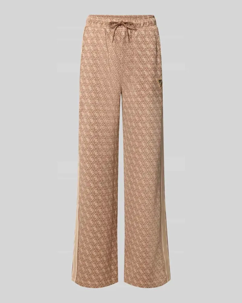 Guess Sweatpants mit Logo-Muster im Allover-Look Camel