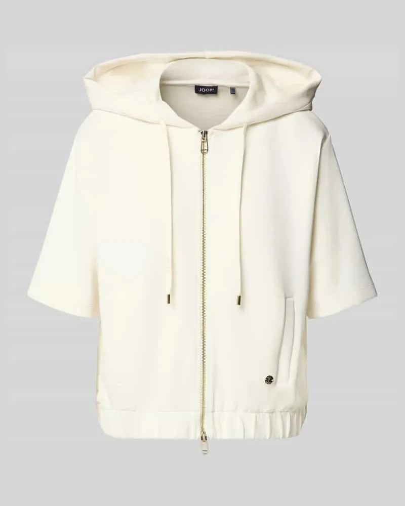 JOOP! Sweatjacke mit Halbarm Modell 'Therese Ecru