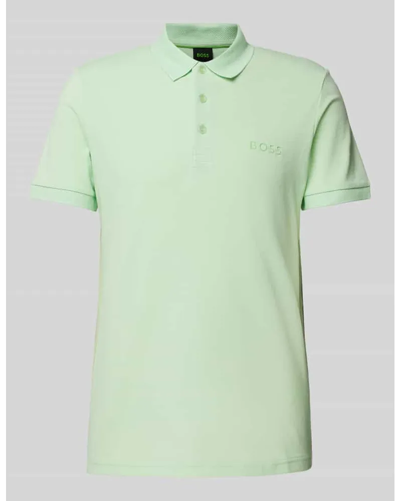 HUGO BOSS Poloshirt mit Label-Detail Modell 'Paule Hellgruen