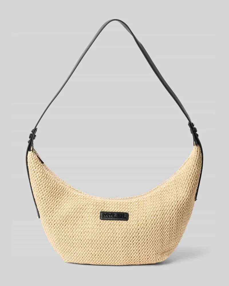 Karo Kauer Moon Bag mit Label-Patch Beige