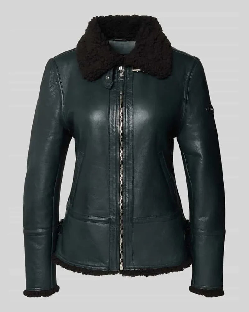 CABRINI Lammnappa Jacke mit Umlegekragen Black