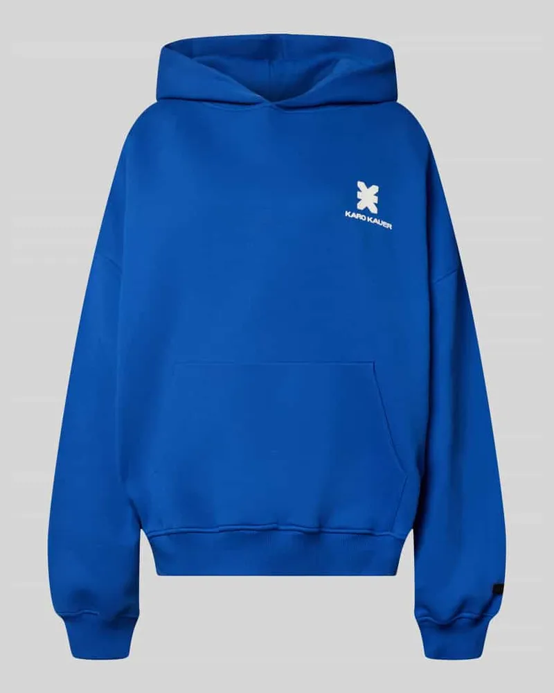 Karo Kauer Oversized Fit Hoodie aus reiner Baumwolle mit Label-Detail Royal