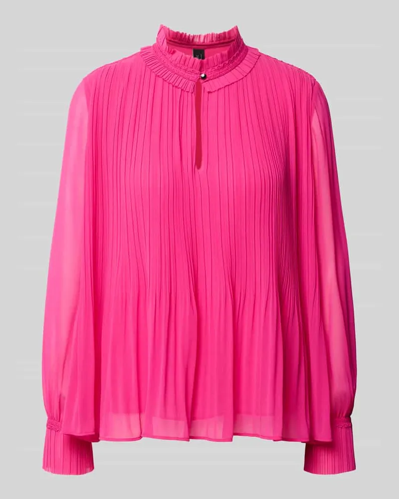 Marc Cain Langarmbluse mit Rüschenkragen Cut Out Pink