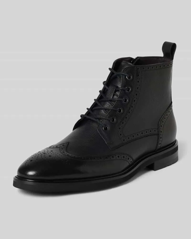 Carl Gross Schnürboots aus echtem Leder Modell 'UDET Black