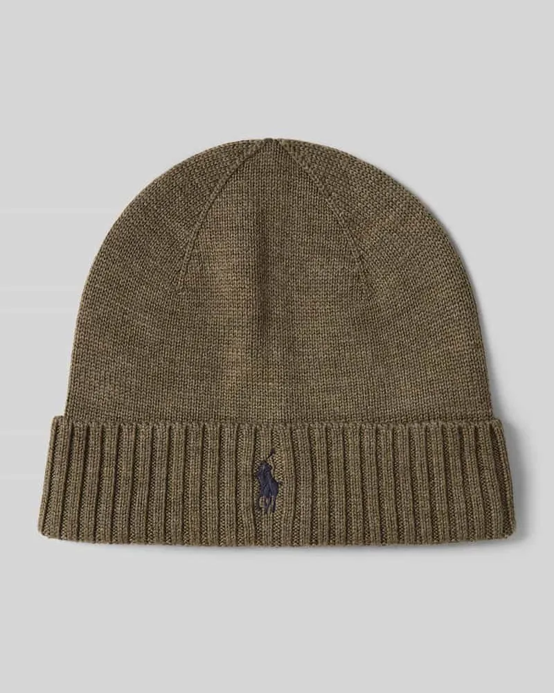 Ralph Lauren Beanie aus Wolle mit Label-Stitching Oliv