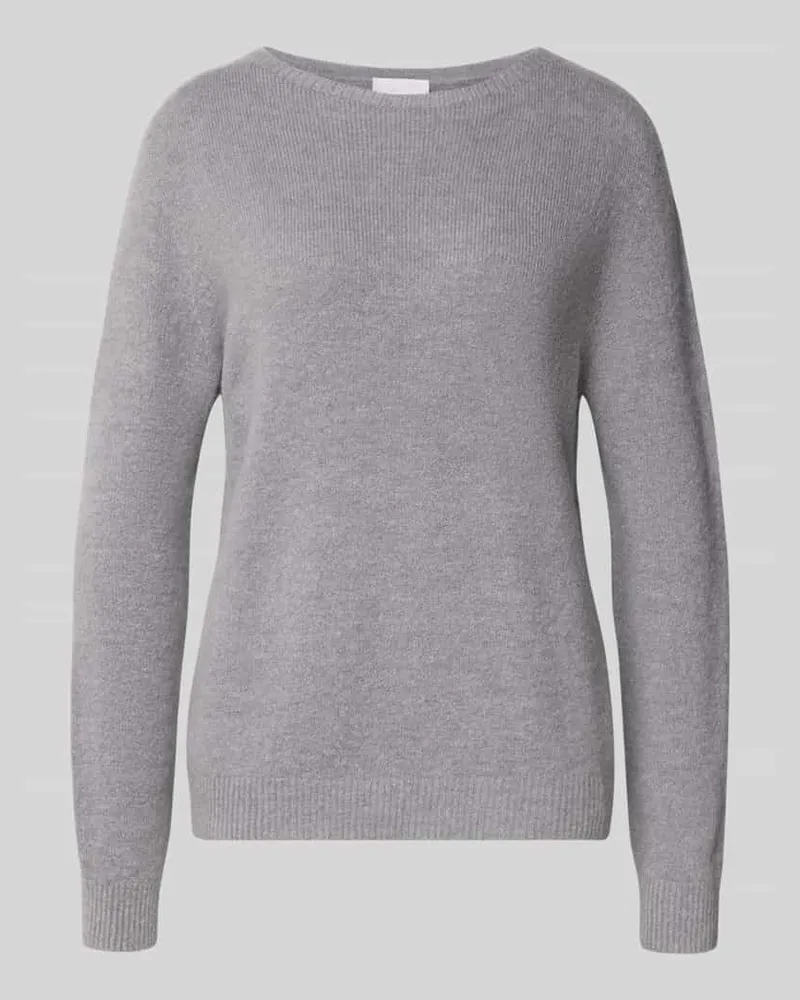 Rich&Royal Strickpullover mit gerippten Abschlüssen Mittelgrau