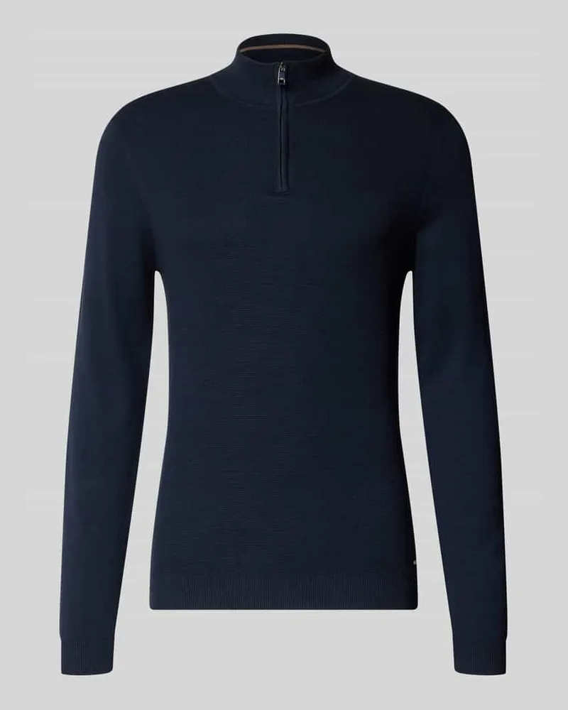 Roy Robson Slim Fit Strickpullover aus Baumwoll-Mix mit Viskose-Anteil Marine