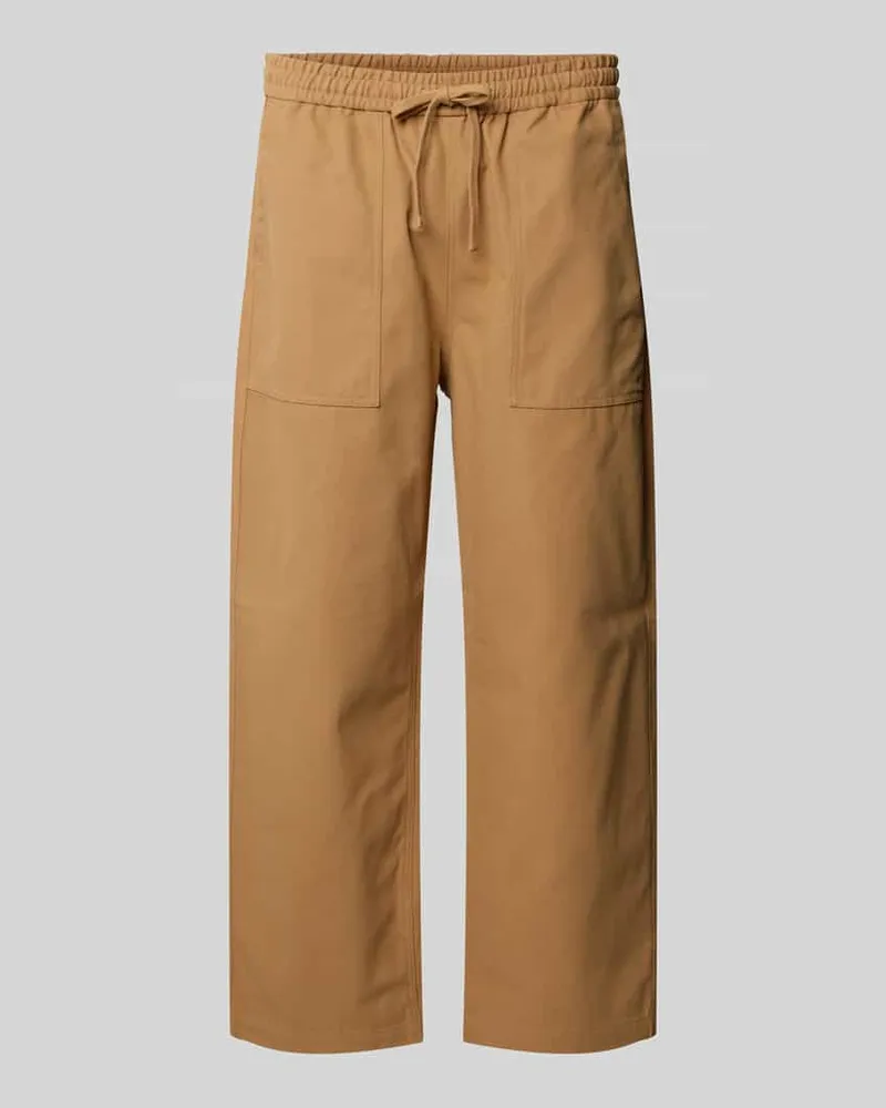 Kitsuné Straight Fit Stoffhose aus Baumwolle Beige