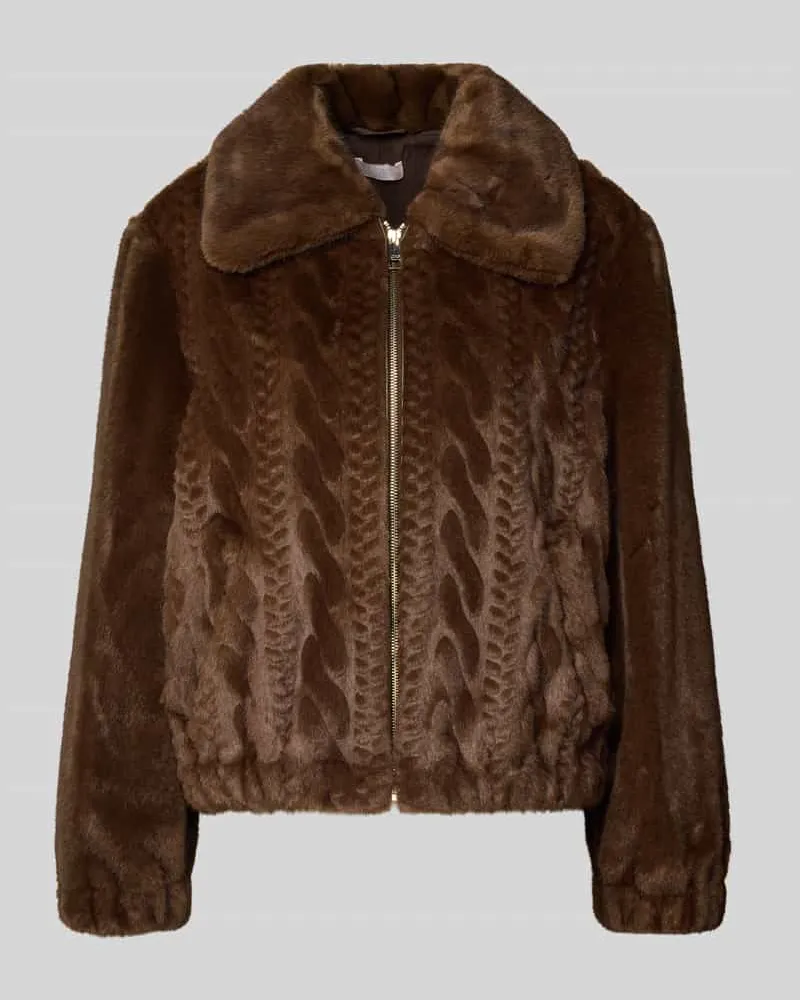 Liu Jo Regular Fit Jacke aus Kunstfell Schoko