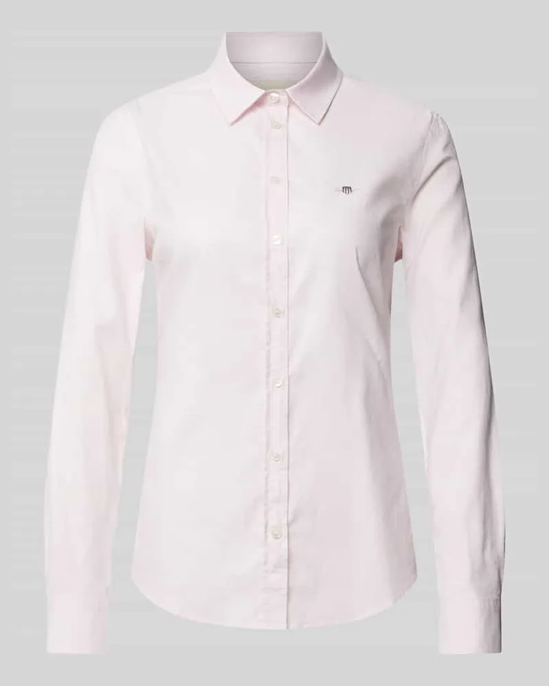 Gant Slim Fit Hemdbluse mit Label-Stitching Rosa