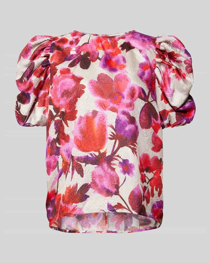 Essentiel Regular Fit Blusenshirt mit Puffärmeln Modell 'Henrietta Rot