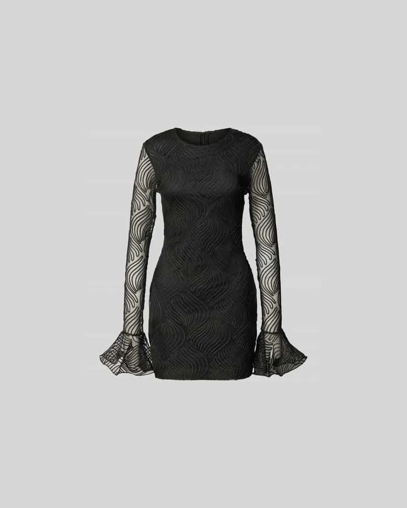 ROTATE Birger Christensen Minikleid mit Rundhalsausschnitt Black