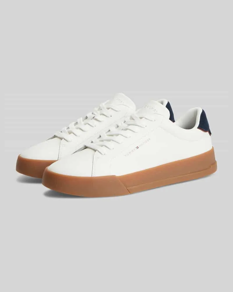 Tommy Hilfiger Sneaker aus Leder-Mix mit Label-Details Weiss