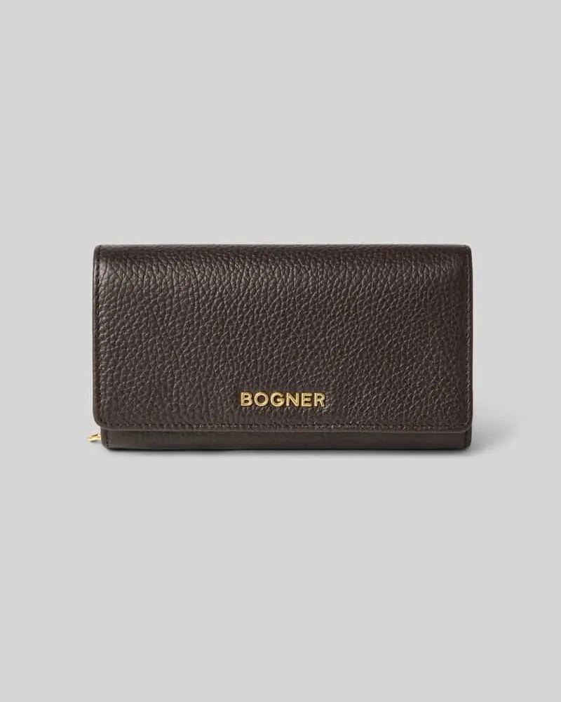 Bogner Portmonnaie mit Label-Detail Modell 'wallis violetta Dunkelbraun