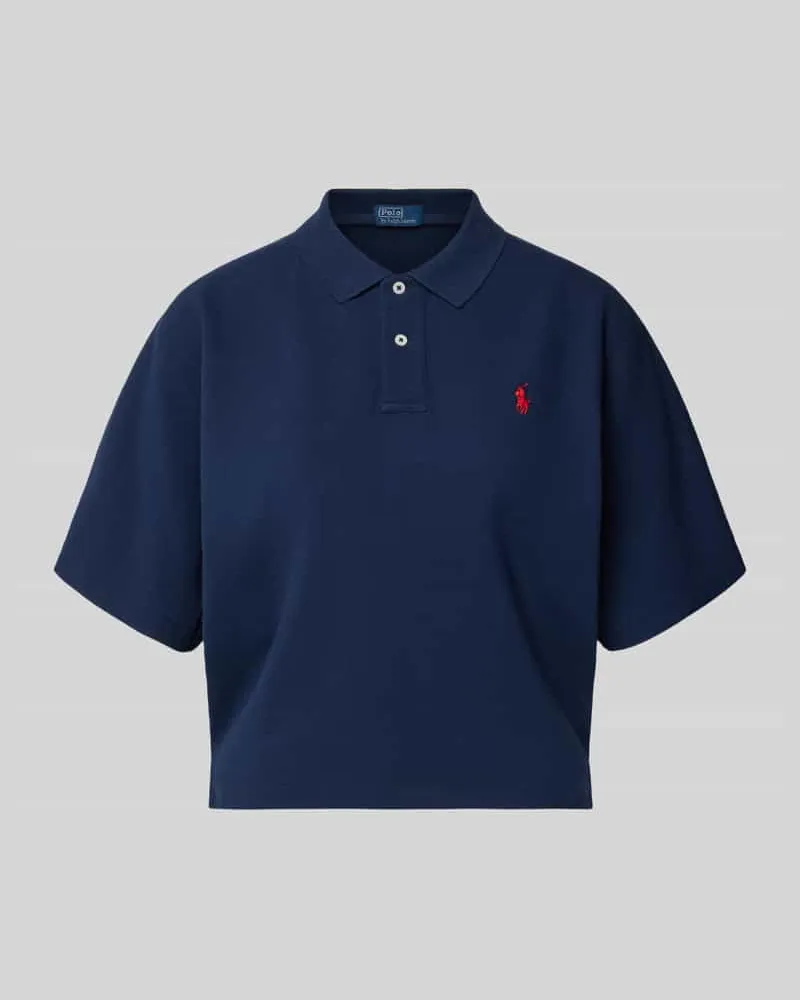 Ralph Lauren Boxy Fit Poloshirt mit Label-Stitching Marine