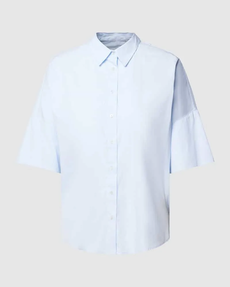tonno e panna Bluse in unifarbenem Design Hellblau