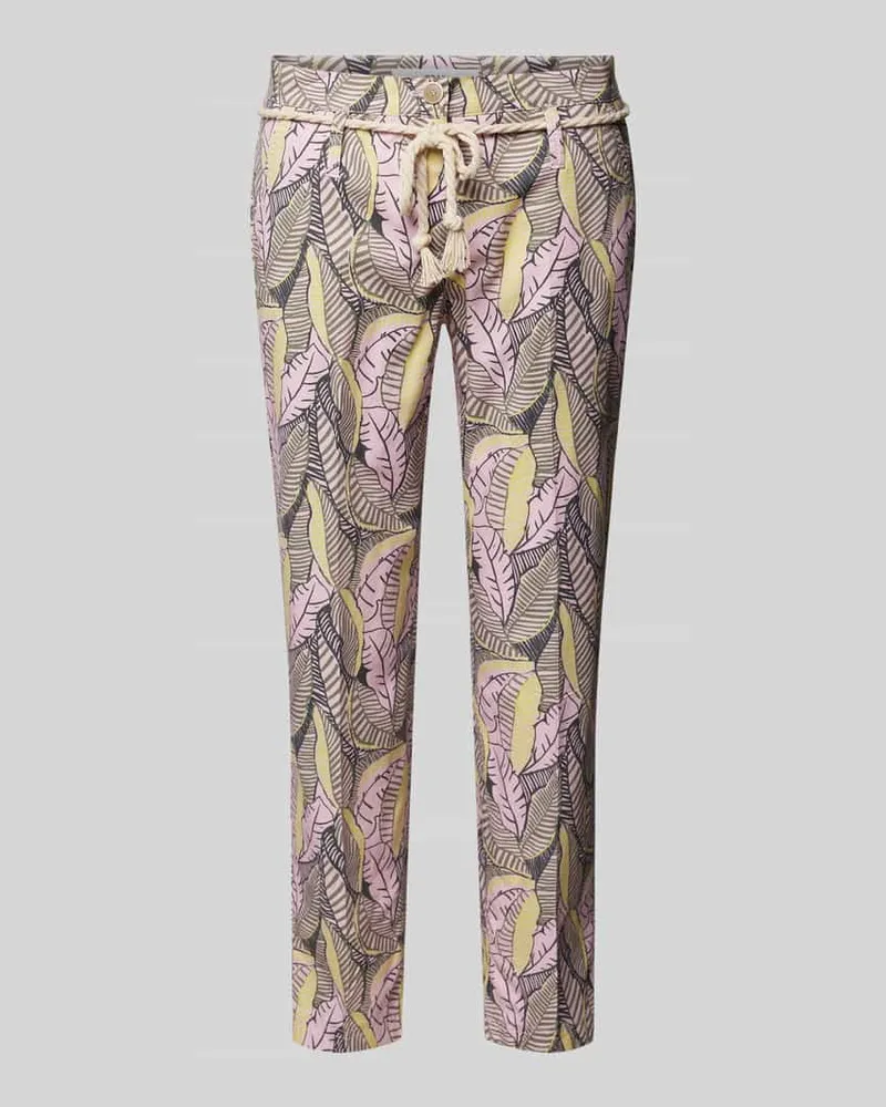 Brax Hose in verkürzter Passform mit Allover-Muster Pink