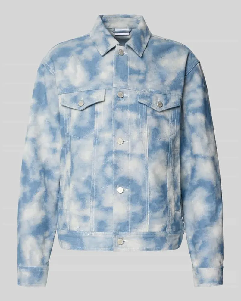 LES DEUX Jeansjacke mit Brusttaschen Modell 'Rally Cloud Marine