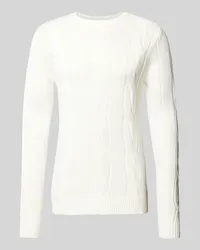 Lindbergh Strickpullover mit Zoopfmuster Offwhite