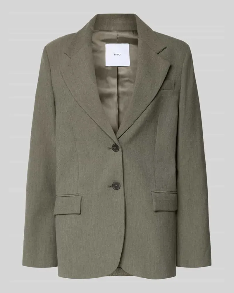 Mango Relaxed Fit Blazer mit Viskose-Anteil Modell 'Napoli Khaki