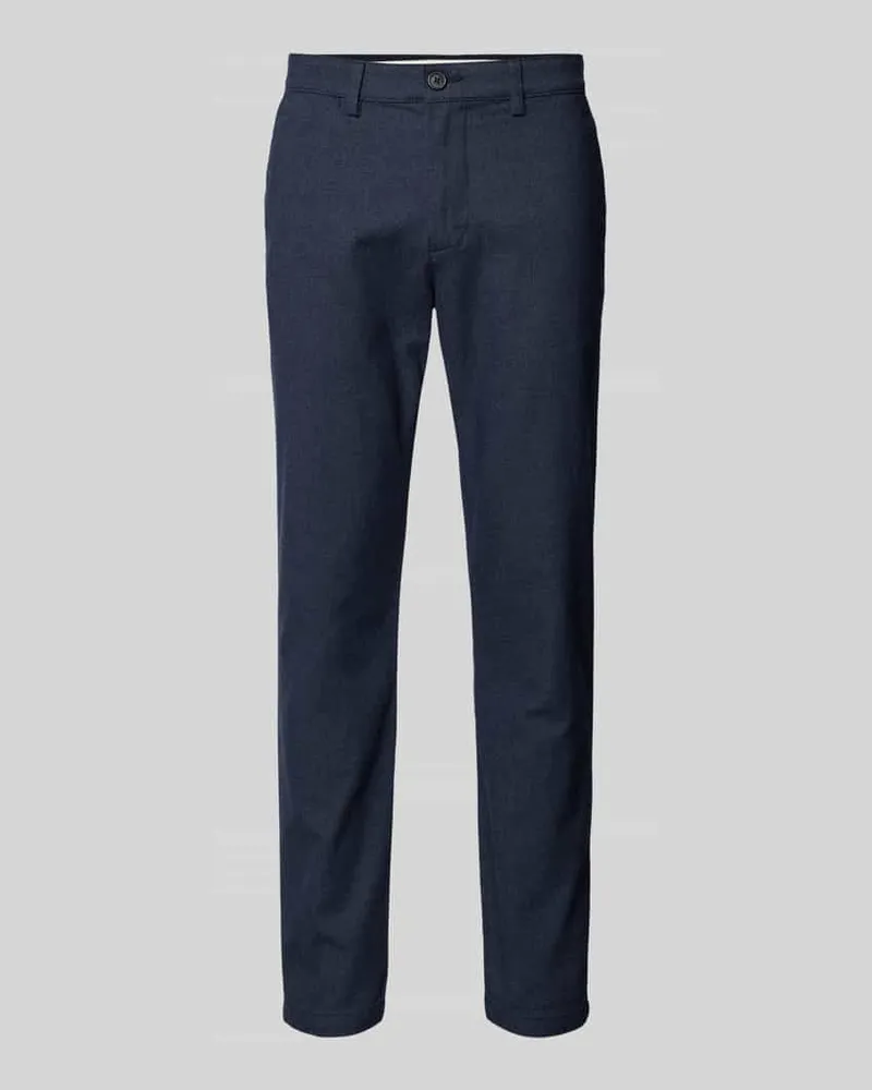 Selected Homme Slim Fit Chino mit Gürtelschlaufen Modell 'MILES Marine