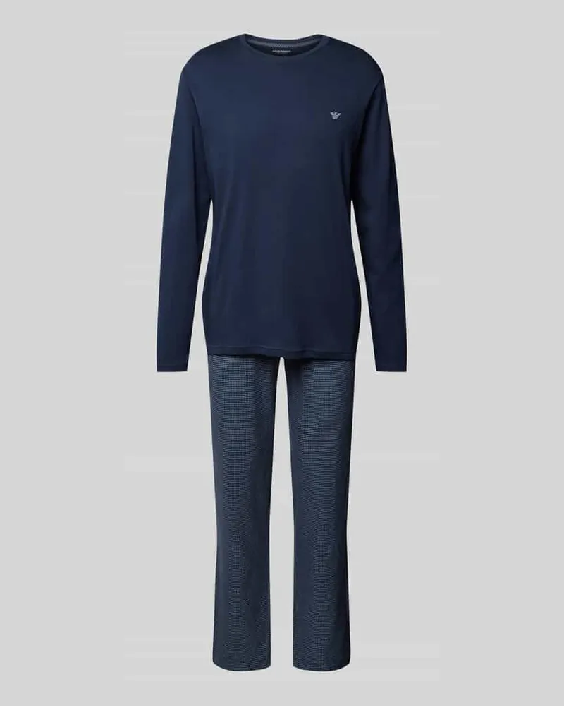 Emporio Armani Pyjama mit Label-Detail Marine
