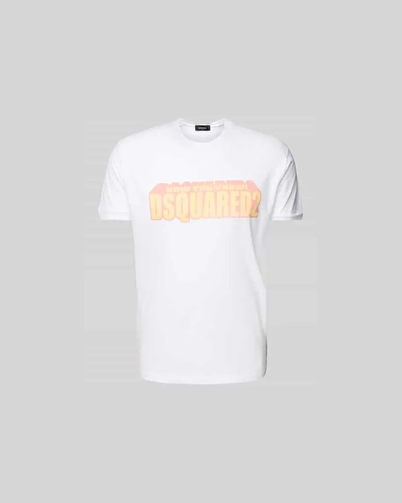 Dsquared2 T-Shirt mit Label-Print Weiss
