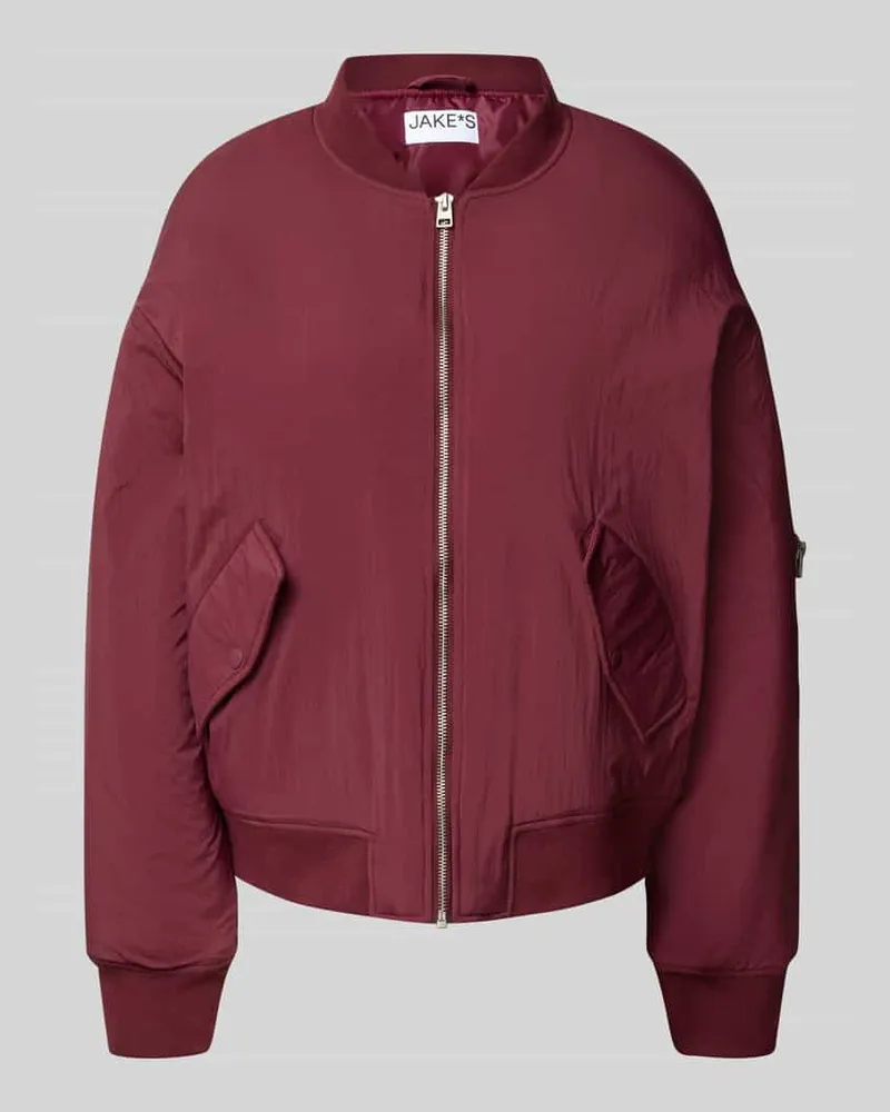 JAKE*S Jacke mit Stehkragen Aubergine