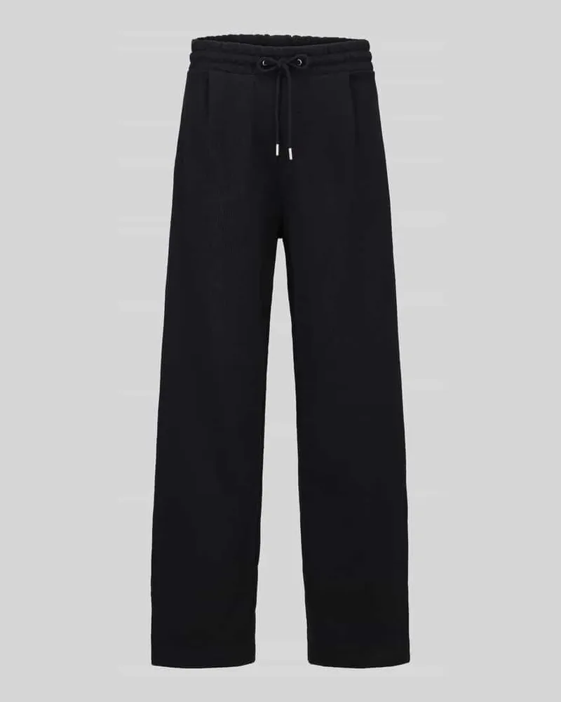 HUGO BOSS Relaxed Fit Sweathose aus reiner Baumwolle Modell 'Devropant Black