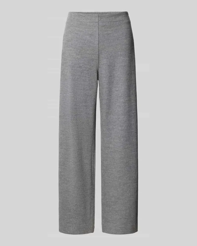 Lanius Wide Leg Pants aus Schurwolle-Mix mit elastischem Bund Hellgrau