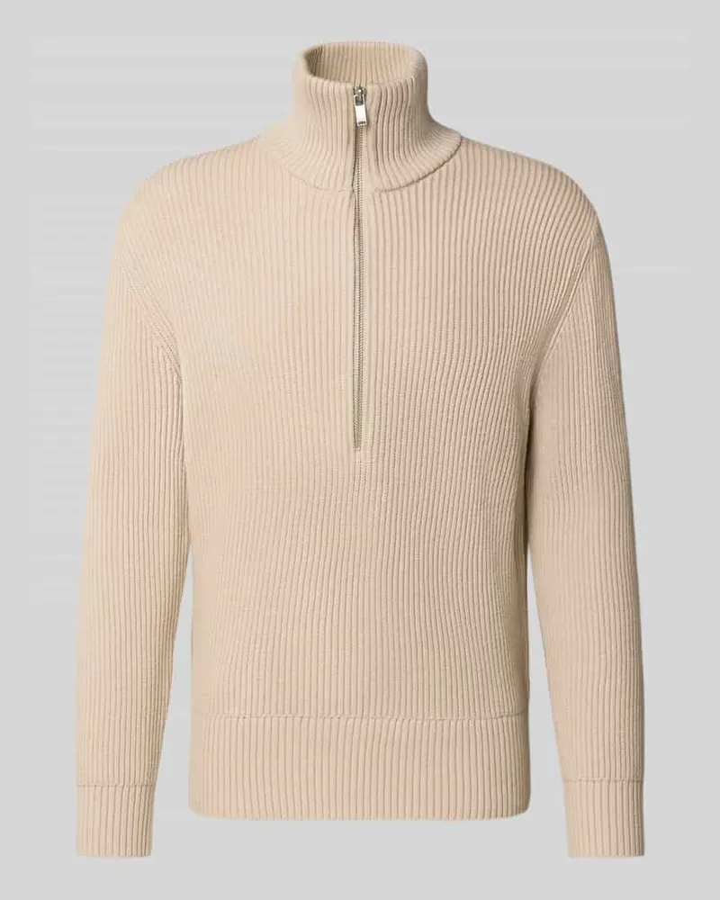 Drykorn Strickpullover mit Troyer-Kragen Modell 'MANUELO Beige