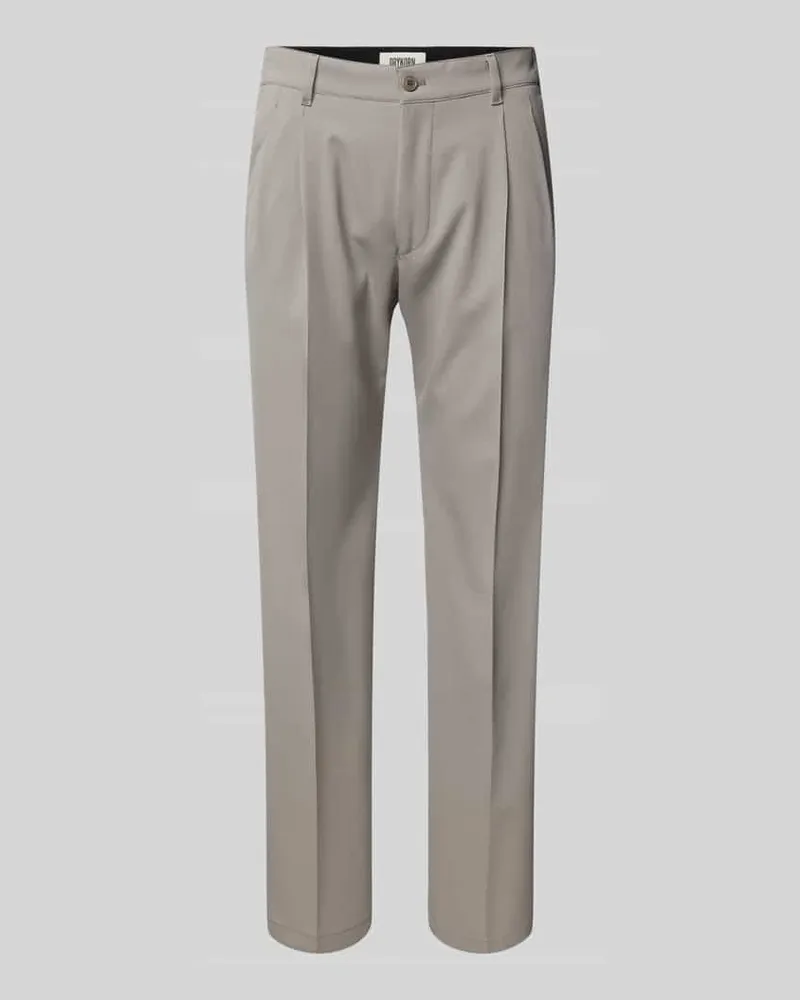 Drykorn Regular Fit Hose mit Bundfalten und Viskose-Anteil Modell 'LEEK Beige
