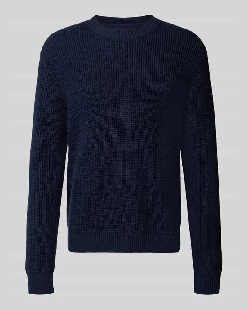 Tommy Hilfiger Regular Fit Strickpullover aus reiner Baumwolle Marine