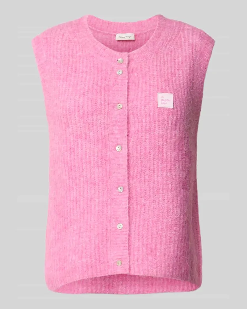 American Vintage Strickweste mit Label-Patch Rose