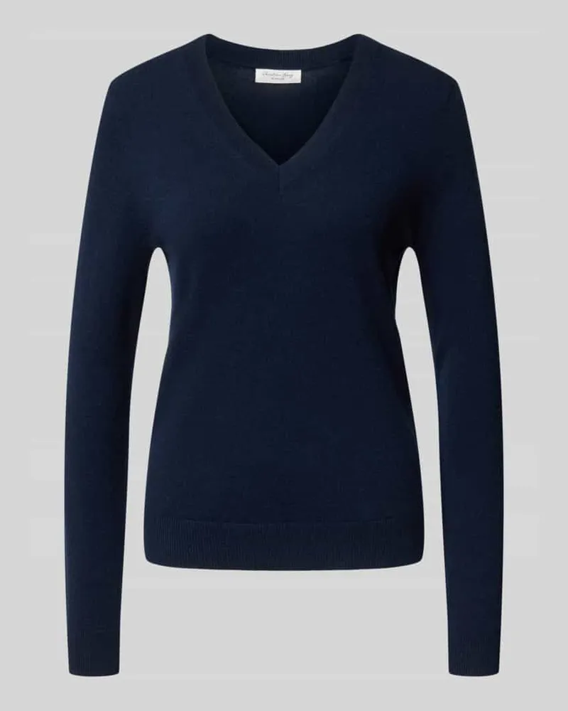 Christian Berg Strickpullover mit V-Ausschnitt Dunkelblau
