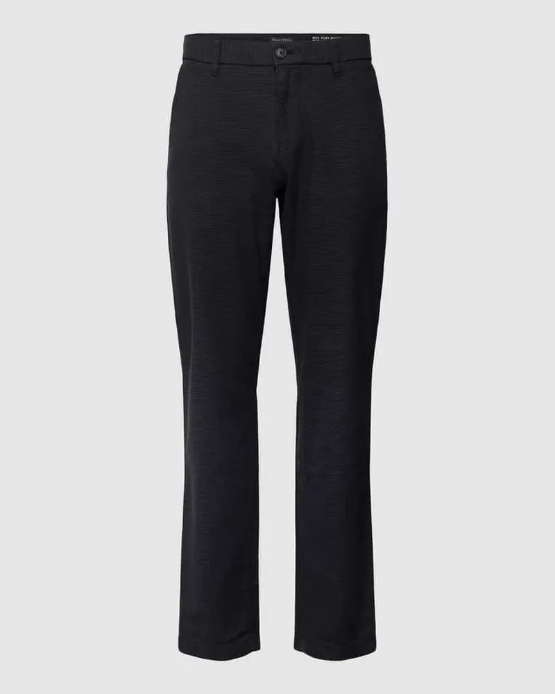 Marc O'Polo Tapered Fit Stoffhose mit Webmuster Modell 'Osby Anthrazit