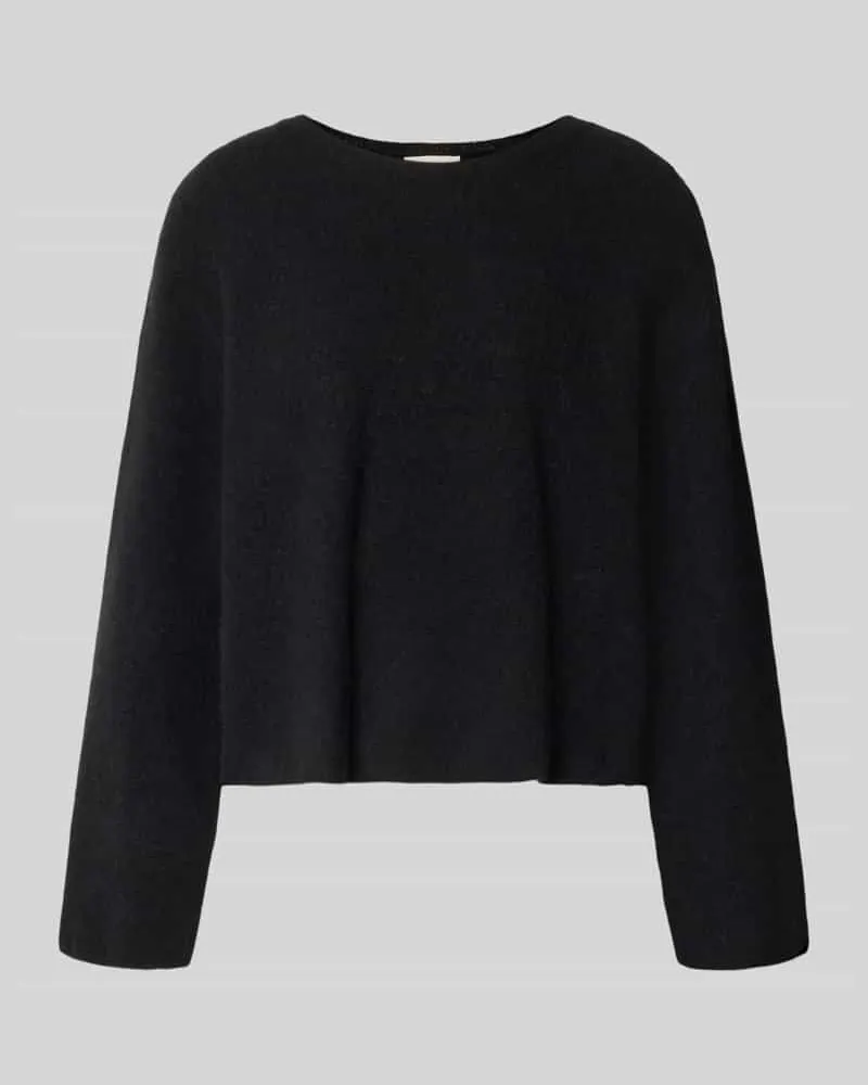 American Vintage Strickpullover aus Alpaka-Leinen-Mix Modell 'VITOW Black