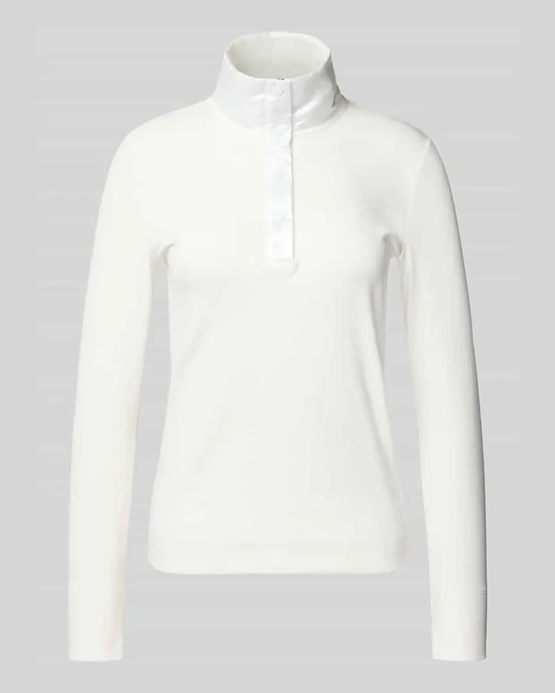 Marc Cain Longsleeve mit kurzer Druckknopfleiste Weiss