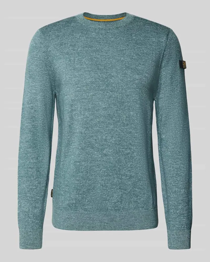 PME Legend Strickpullover mit gerippten Abschlüssen Blau