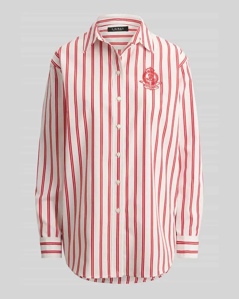 Ralph Lauren Relaxed Fit Hemdbluse aus reiner Baumwolle Kirsche